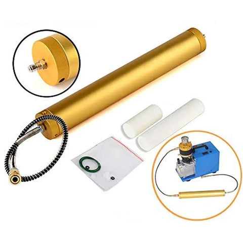 Heavy Duty 4500 Psi Pcp Compressor Oil Water Separator With Reusable Washable Element For High Pressure Air Pumps shown with components.