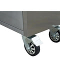 Heavy Duty 72 Inch Rolling Tool Chest With 15 Deep Drawers And Three Top Cabinets, showcasing lockable casters for mobility.