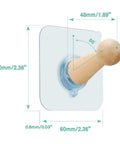 Adhesive Hat Hooks For Wall Or Door Eight Pack Wooden Peg Hat Hangers, beech wood, dimensions 60mm square, with PVC backing.
