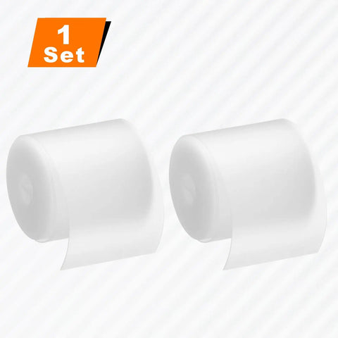 Two Pack PU Bike Tire Liners For 27.5 Inch Tires Puncture Proof Flat Protector, rolls of transparent material, displayed on white background.