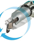 No Nonsense 18V Brushless Cordless Offset Shear For Mild Stainless Steel Cutting Tool Only Boots variable speed trigger and angled blade for precise cuts.
