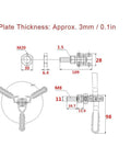 Technical diagram of Heavy Duty Stainless Steel Toggle Clamp With Push Pull Handle That Delivers Killer 136 Kg Gripping Force