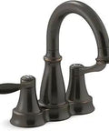 Bellera Centerset Two-Handle Bathroom Faucet With Clicker Drain In Oil Rubbed Bronze, 1.2 GPM, Ceramic Disc Valves, side view