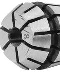 Top Gear Precision ER11 CNC Collet Chuck Made From Tough 65Mn Spring Steel close-up showing an 8mm size for tool holding.