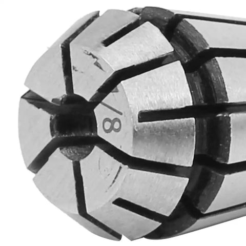 Top Gear Precision ER11 CNC Collet Chuck Made From Tough 65Mn Spring Steel close-up showing an 8mm size for tool holding.