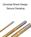 Must-Have Titanium-Coated Drill Bit Set For DIY Pros; Heavy Duty Bearing Steel Twist Bits Kill Through Wood Metal And More Like A Boss With Smooth Step Design And Snazzy Case Included. Universal shank drill bits with secure clamping, titanium-coated bearing steel