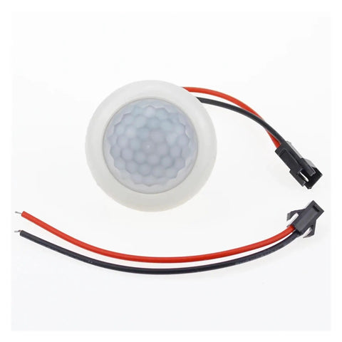PIR Motion Sensor Switch 220V Auto On Off Light Detector Module For Indoor Lighting 50Hz Compatible Plug In Easy Install Energy Saving Hands Free Control Low Power Consumption For Smooth Auto Sensing Anywhere, round white wired sensor