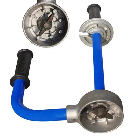 Heavy Duty Pallet Stretch Film Dispenser For Warehouse Packing Hand Wrap Tool With Adjustable 12 To 20 Inch Height No Fuss Setup Shrink Wrap Holder Compatible With 38mm 50mm And 76mm Film Cores Blue, chrome plated steel