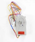 Genuine OEM Condenser Fan Motor Replacement for Refrigerators with colored wires visible, front angle view