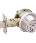Pro Grade Commercial Grade 2 Single Cylinder Deadbolt With C Keyway Satin Chrome Finish For One And Three Eighths To One And Seven Eighths Inch Doors 12287 Latch And 10094 Strike Inside Turn Lock Durable High Traffic Door Hardware.