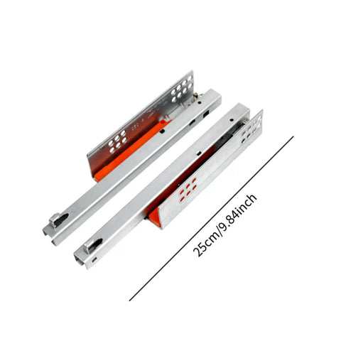 Heavy Duty Undermount Drawer Slides 2 Pack With Push To Close Bottom Mount Rails For Furniture Drawers, 25 cm length