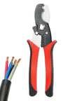Beast Mode 8 Inch Wire Strippers And Cable Cutter Tool For Electricians Pro Grade 65 Mn Steel Blade Delivers Clean Fast Wire Strips And Easy Maintenance Jobs, red handle with stripped cable