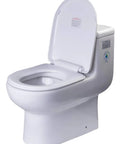 Soft Close Toilet Seat Replacement With Silent Hinge For TB351 Series - Quiet Drop, white, installed on toilet