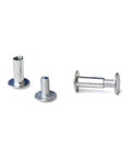 Top Shelf Aluminum Chicago Screw And Post Set With One Half Inch Posts And Three Sixteenths Inch Diameter For Binding Menus Notebooks And Photo Albums Sleek Silver Tone Hundred Piece Gear in a close-up view.