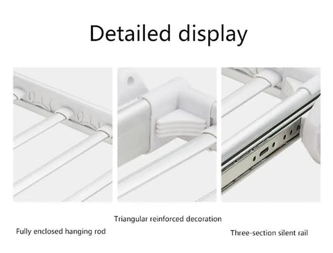 Top Shelf Multi Layer Closet Rack And Ultra Smooth Slide Out Pants Hanger For Jeans Ties Scarves Seamless Drawer Organizer displaying enclosed hanging rod details.