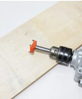 Precision 14mm Forstner Drill Bit Heavy Duty Cemented Carbide Hole Saw on drill over wooden surface for smooth woodworking.