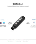 Bluetooth XLR Receiver For Audio Mixers, Wireless Audio Stream To XLR Male Output, Ideal For PA Systems, black design shown.