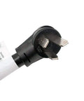 NEMA 10-50P To 6-50R Welder Adapter Cord 50 Amp 250V with nickel-plated pins, close-up of one end, 6 AWG copper wire, 1.5 ft length