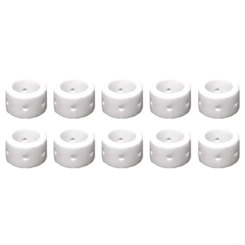White shield cups from Plasma Cutter Consumables Kit For PCM 500i And PT 31XL Torch 50 Piece Pro Grade Replacement Kit