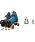 Top Shelf 100 Pair Cone Spike Screwback Studs For Dope Punk Leather Crafting and Sweet Diy Metal Jewelry Projects Clean Hardware Rivets with Sturdy Thread Back Design on blue roller skates.