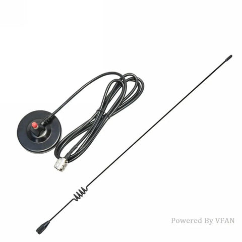 Mag Mount Dual Band Vehicle Antenna For VHF UHF Ham Radio 2m 70cm With PL 259 Connector And 10 Ft RG58 Cable shown