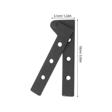 Heavy Duty Thickened Pivot Door Hinges 2 Pack Built Tough Stainless Steel Hidden Cabinet Hinges shown in black with dimensions
