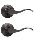 Two Pack Single Sided Dummy Door Handle In Oil Rubbed Bronze No Fuss Easy Push Pull For Closet Or Pantry Right Handed Interior Door Lever Non Turning Dummy Knob, pair