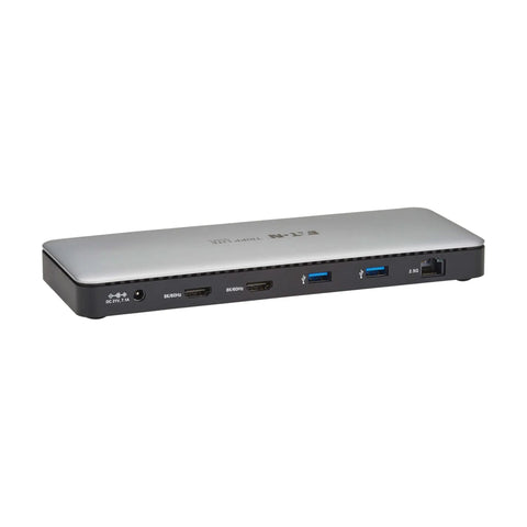 Slick Thunderbolt 4 Docking Station For Laptops Drives Dual Screens With 8K 60Hz Or 4K 144Hz Plug And Play slim profile with multiple ports.