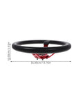 Side view of Deep Dish 14 Inch PU Racing Steering Wheel For Cars Golf Carts Trucks And Simulators With Red Horn Button