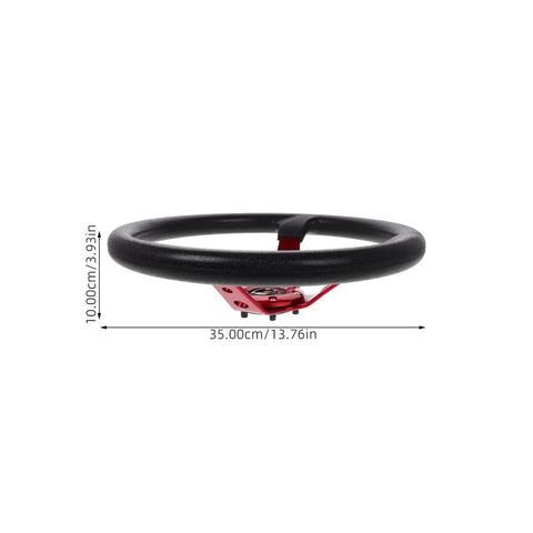 Side view of Deep Dish 14 Inch PU Racing Steering Wheel For Cars Golf Carts Trucks And Simulators With Red Horn Button