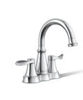 Bellera Two Handle Centerset Bathroom Sink Faucet Polished Chrome 1.0 GPM Corrosion Resistant Ceramic Disc Valves Leaks Free Hot Cold Control Spout Reach 132 Mm, showing dual handles and sleek chrome finish