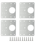 Four Pack Heavy Duty Stainless Steel Hinge Repair Plates With Matching Screws Fix Wobbly Cabinet Doors For Wood Furniture Shelves Quick Install No Sweat Built Tough Real Deal Quality