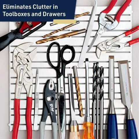 Magnetic Tool Holder 12x12 Inch Garage Organization Panel For Wall Mount Storage holding tools like pliers and screwdrivers