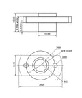 Diagram of Six Piece T8 Lead Screw POM Nuts Z Axis Replacement Trapezoid Motor Screws dimensions 24.2x12.7mm for Creality printers.