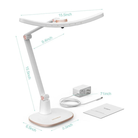 E Reading LED Desk Lamp With Monitor Sensor Touch Control Auto Dimming Swing Arm Eye Caring Desk Light For Home Office