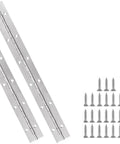Heavy Duty 12 Inch Continuous Piano Hinge With Pre Drilled Holes Stainless Steel Cabinet Hardware Rust Proof with screws.