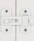White Stainless Steel Barn Door Latch For Sliding And Bi Fold Doors, Rustic Antique Gate Lock For Cabinets And Closets, Easy Install, 2.75 in by 2.02 in