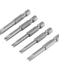 Heavy Duty 1/4 Inch Hex Shank Spanner Screwdriver Bits With Magnetic U Socket Heads U4 U5 U6 U7 U8 set of five with hex fitting.