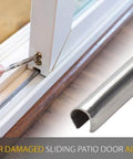 One Quarter Inch Wide Sliding Glass Door Track Cover Six Feet Long Heavy Duty Stainless Steel Track Repair Shield for patio doors installation