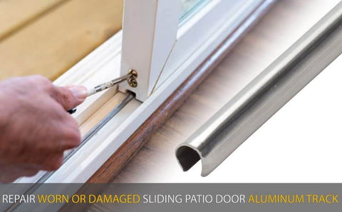 One Quarter Inch Wide Sliding Glass Door Track Cover Six Feet Long Heavy Duty Stainless Steel Track Repair Shield for patio doors installation