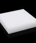 White UHMWPE Tapping Block For DIY Projects, Flooring, Machining And Engineering against a black background