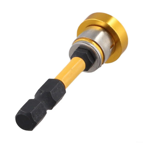 Strictly Straight Nail The Perfect Alignment Drywall Screw Driver Bits With Precision Depth Stop, 50 mm yellow steel positioning bit.