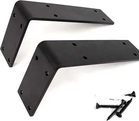 Tough As A Nail Wall Mounted Shelf Brackets Heavy Duty Angle Corner Brackets Two Pack with screws for secure installation.