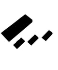 Silhouettes of four rectangular bars of varying sizes on a white background.