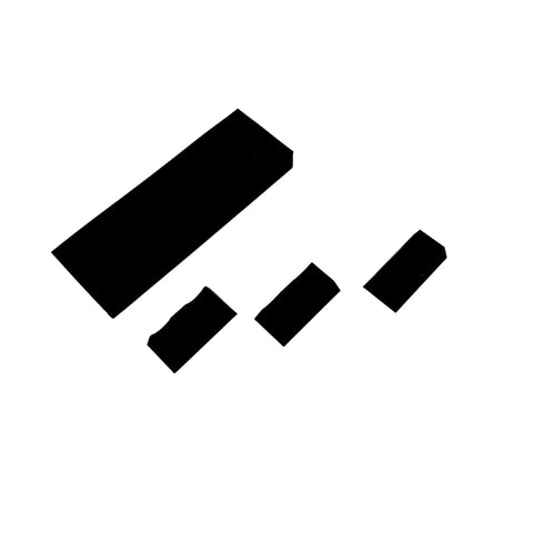 Silhouettes of four rectangular bars of varying sizes on a white background.