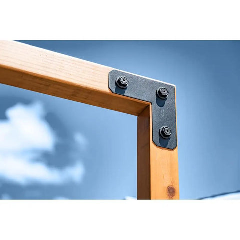 Outdoor Accents Pergola Hardware Kit In Black Powder Coated Steel With DIY Plans With Easy Install For 8x8 And 10x10 Open Top Pergolas Includes Straps Post Bases And Angle Connectors For A Sturdy Stylish Backyard Build