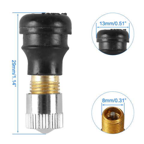 Tubeless Tire Valve Stems Vacuum Valve Kit 10 Pcs For Xiaomi M365 Pro Electric Scooter And Motorcycle, dimensions and details