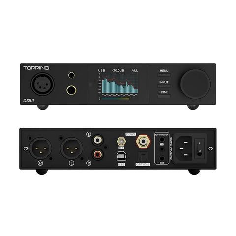 Front and rear view of Hi Res DAC And Headphone Amp Bundle With Dual ES9039Q2M Chips, X Hybrid Amplifier, 10-Band PEQ, LDAC Bluetooth 5.1.