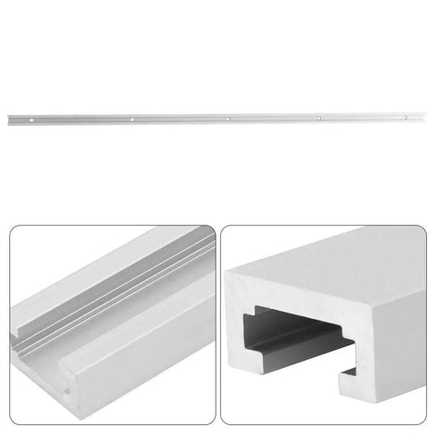 Solid Aluminum T Track Miter Gauge Slot Jig For Router Tables And Benchtop Saws showing slide slab and extrusion detail