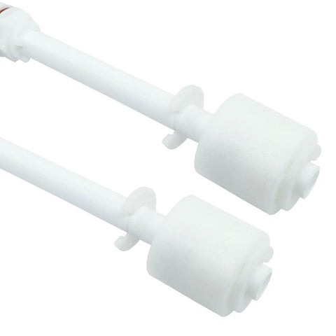 2 Pack PP Plastic Float Switches for water pumps and tank level sensing, white float ball sensor, easy plug and play, durable, corrosion resistant